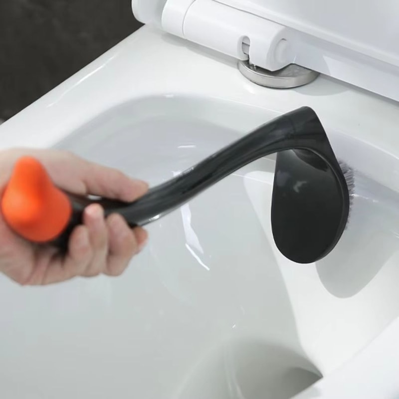 Swan Shape Long Handle Toilet Brush With Holder And Dense Bristles 3