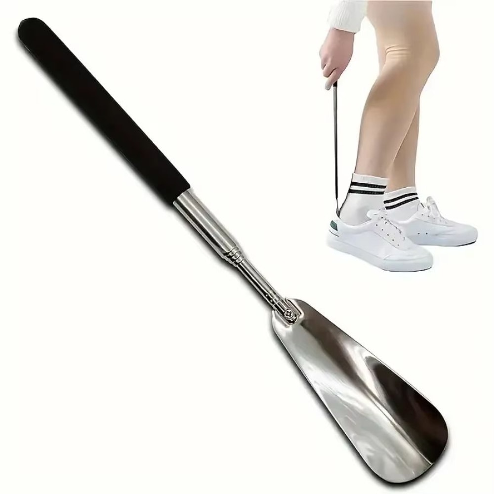 Retractable Stainless Steel Long Handle Shoe Horn For Easy Wear And No Bending 4