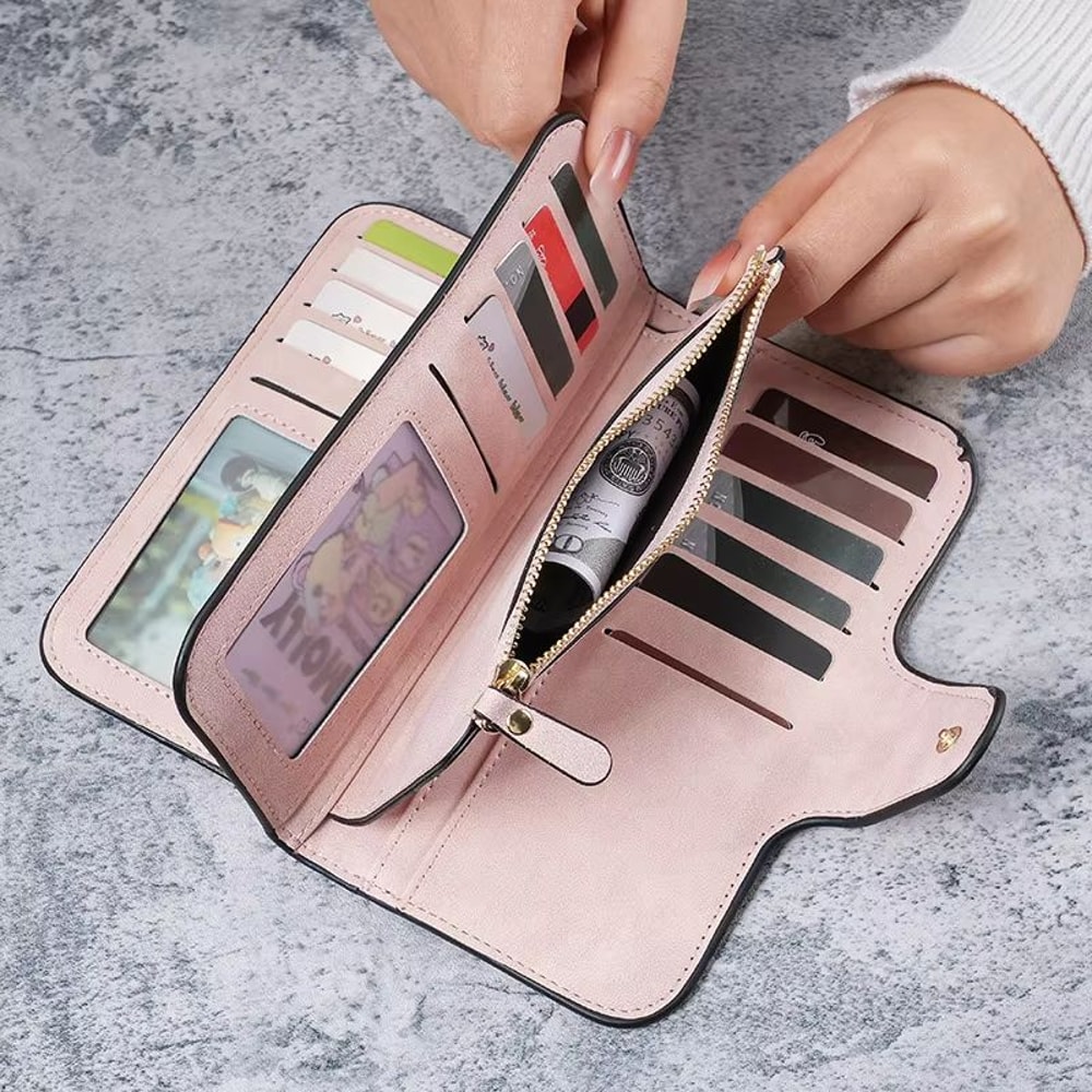 Multi Slot Long Womens Wallet Clutch With Phone Pocket And Coin Purse 1