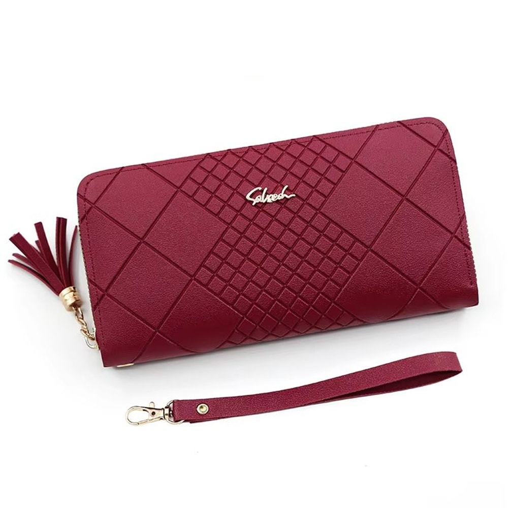 Multi Pocket Long PU Leather Wallet Clutch For Women With Zipper Coin Purse And Phone Storage 9