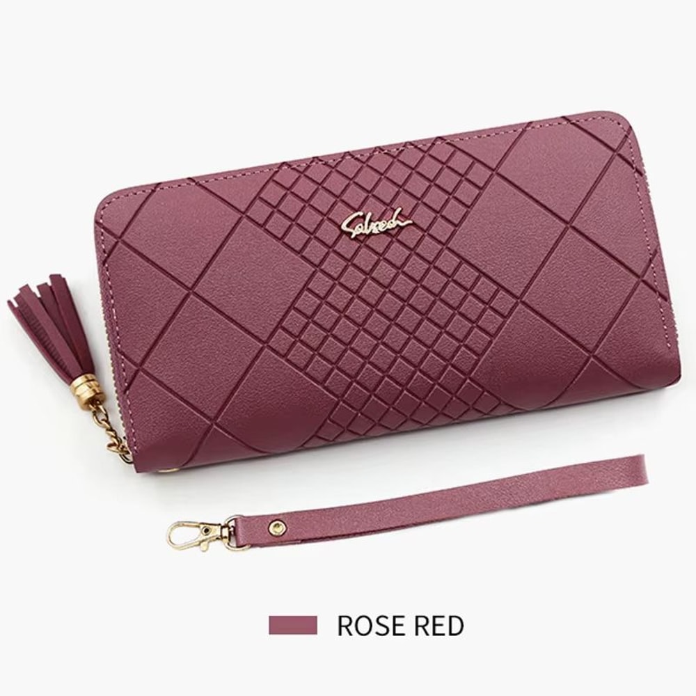 Multi Pocket Long PU Leather Wallet Clutch For Women With Zipper Coin Purse And Phone Storage 2