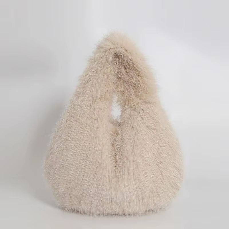 Cute Plush Furry Hobo Shoulder Bag For Women With Soft Faux Fur Design 6