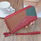 Lychee Pattern Double Zipper Long Wallet Purse For Women 7