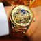 Luxury Gold Skeleton Moon Phase Automatic Watch For Men With Luminous Hands 5