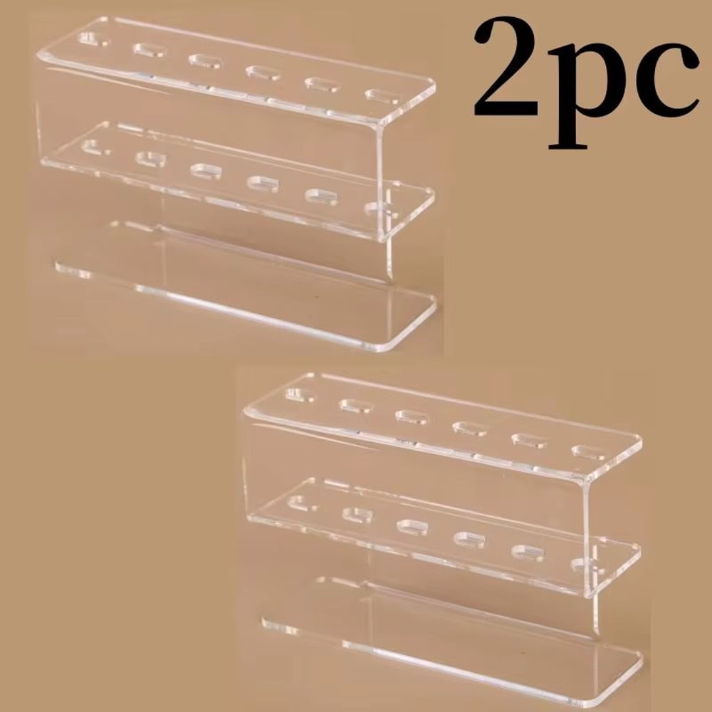 6 Slot Acrylic Tweezer Organizer Stand For Eyelash Extensions And Makeup Tools 12