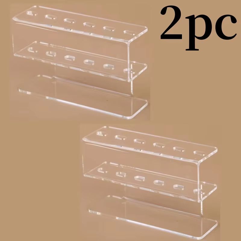 6 Slot Acrylic Tweezer Organizer Stand For Eyelash Extensions And Makeup Tools 12