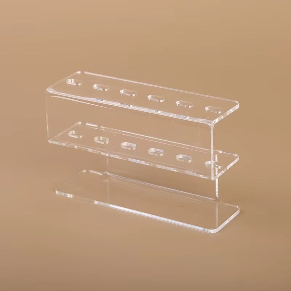 6 Slot Acrylic Tweezer Organizer Stand For Eyelash Extensions And Makeup Tools 6
