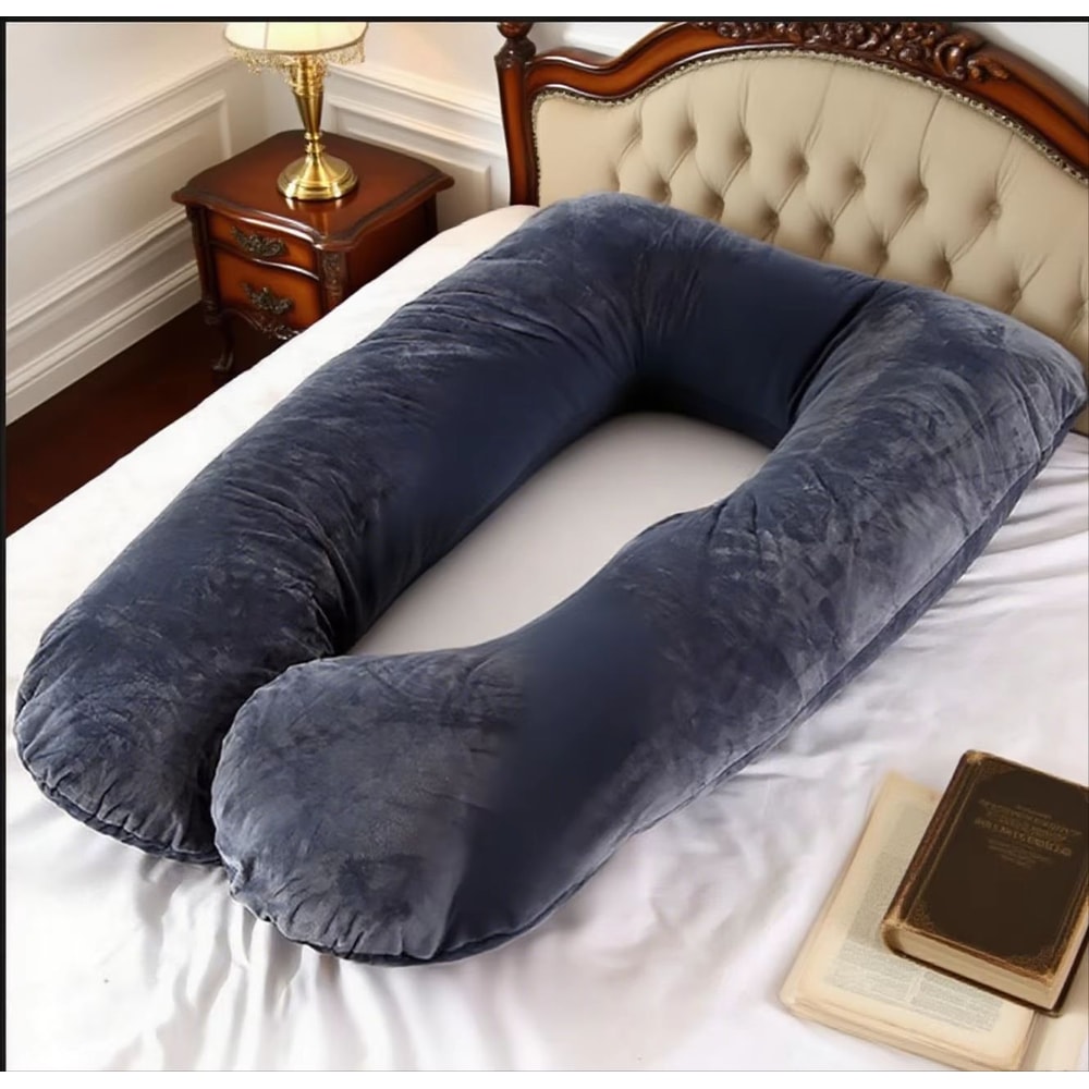 Velvet Ergonomic Maternity Pillow Adjustable Orthopedic Pregnancy Support Cushion 4