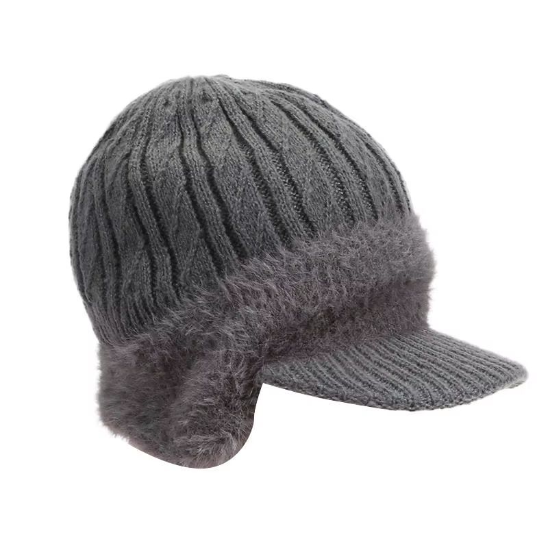 Plush Fur Lined Winter Earflap Beanie Hat Windproof Thick Knit Ski Cap 4