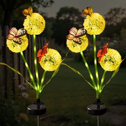 solarbloom butterfly dandelion garden light for outdoor decor