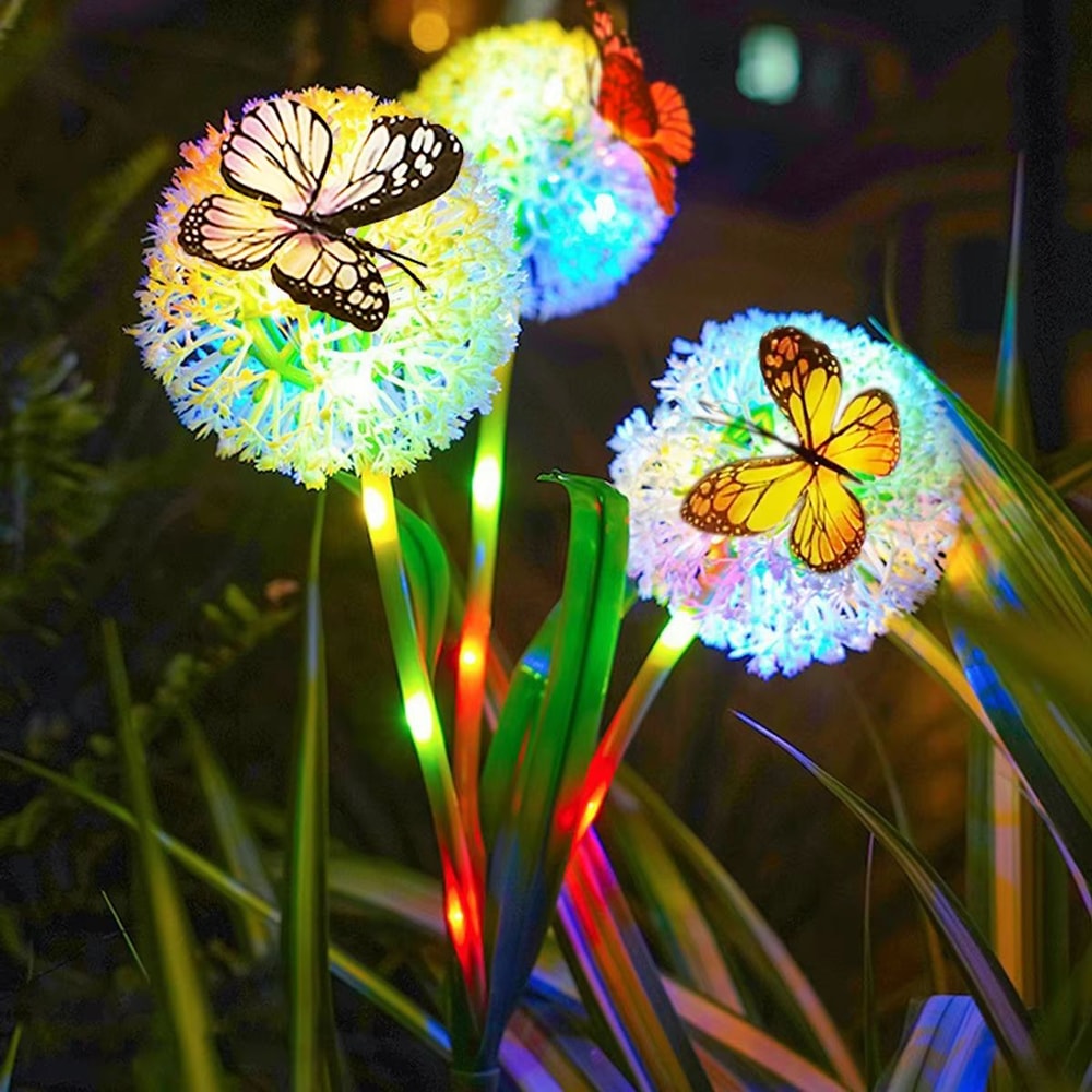 SolarBloom Butterfly Dandelion Garden Light For Outdoor Decor 2