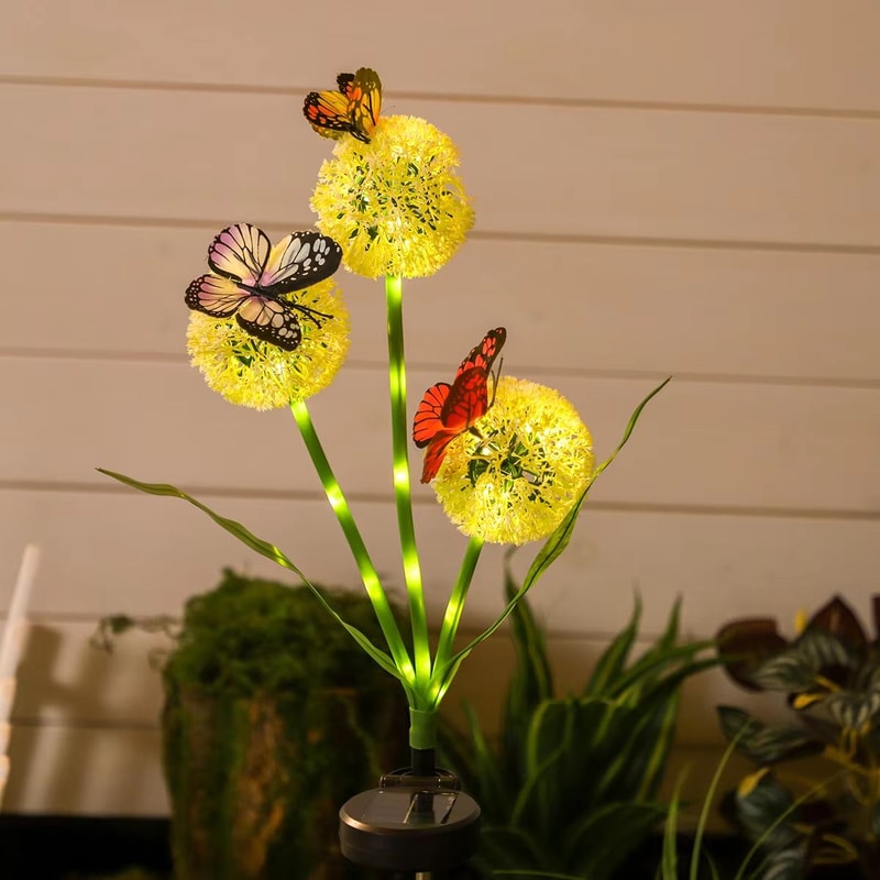 SolarBloom Butterfly Dandelion Garden Light For Outdoor Decor 5