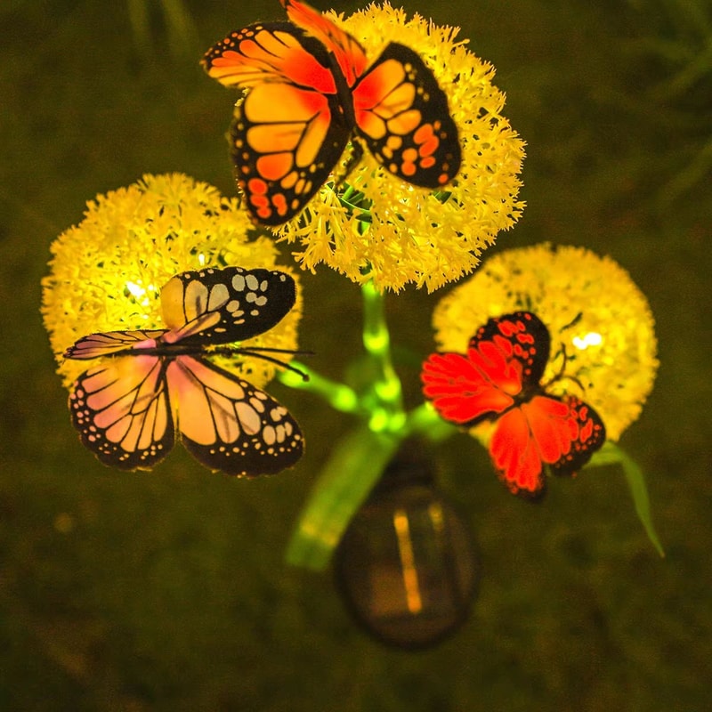 SolarBloom Butterfly Dandelion Garden Light For Outdoor Decor 7