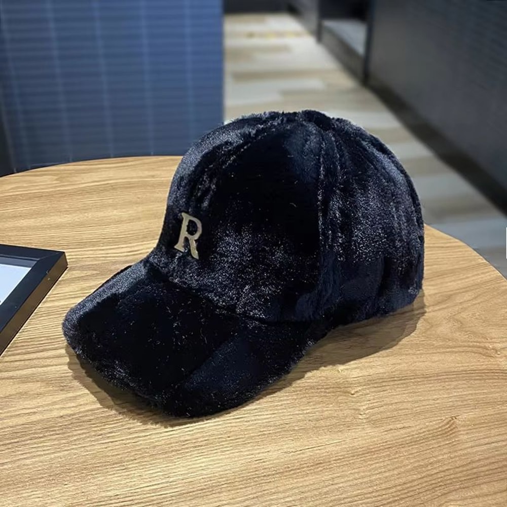 PlushLuxe Faux Fur Baseball Cap For Women With Warm Snapback Fit 4