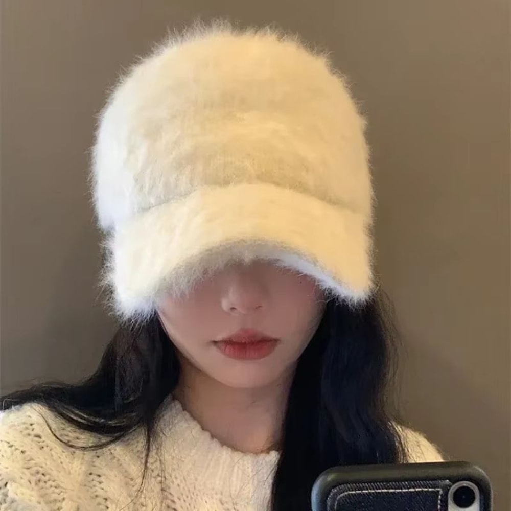 SoftFluff Rabbit Plush Baseball Cap For Women With Slim Face Fit 2