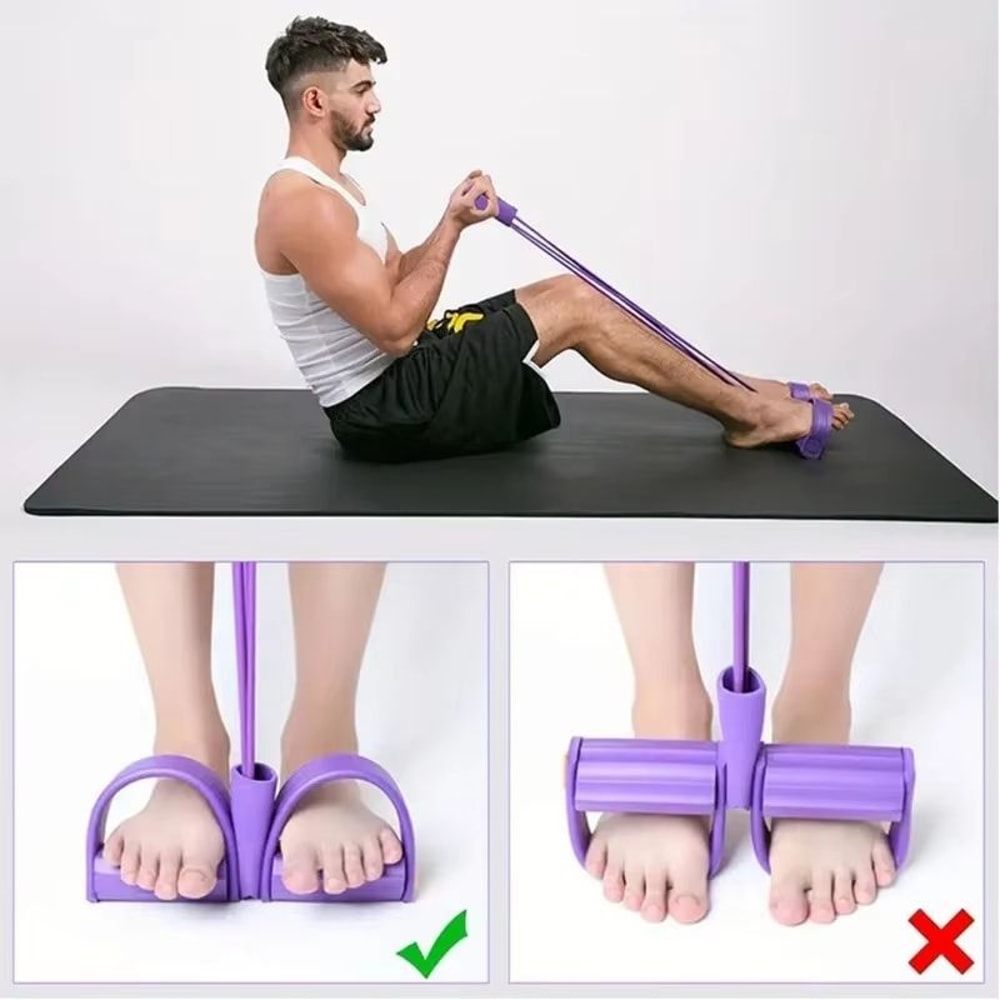 6 Tube Resistance Band Fitness System With Pedal Puller For Full Body Home Workout 3