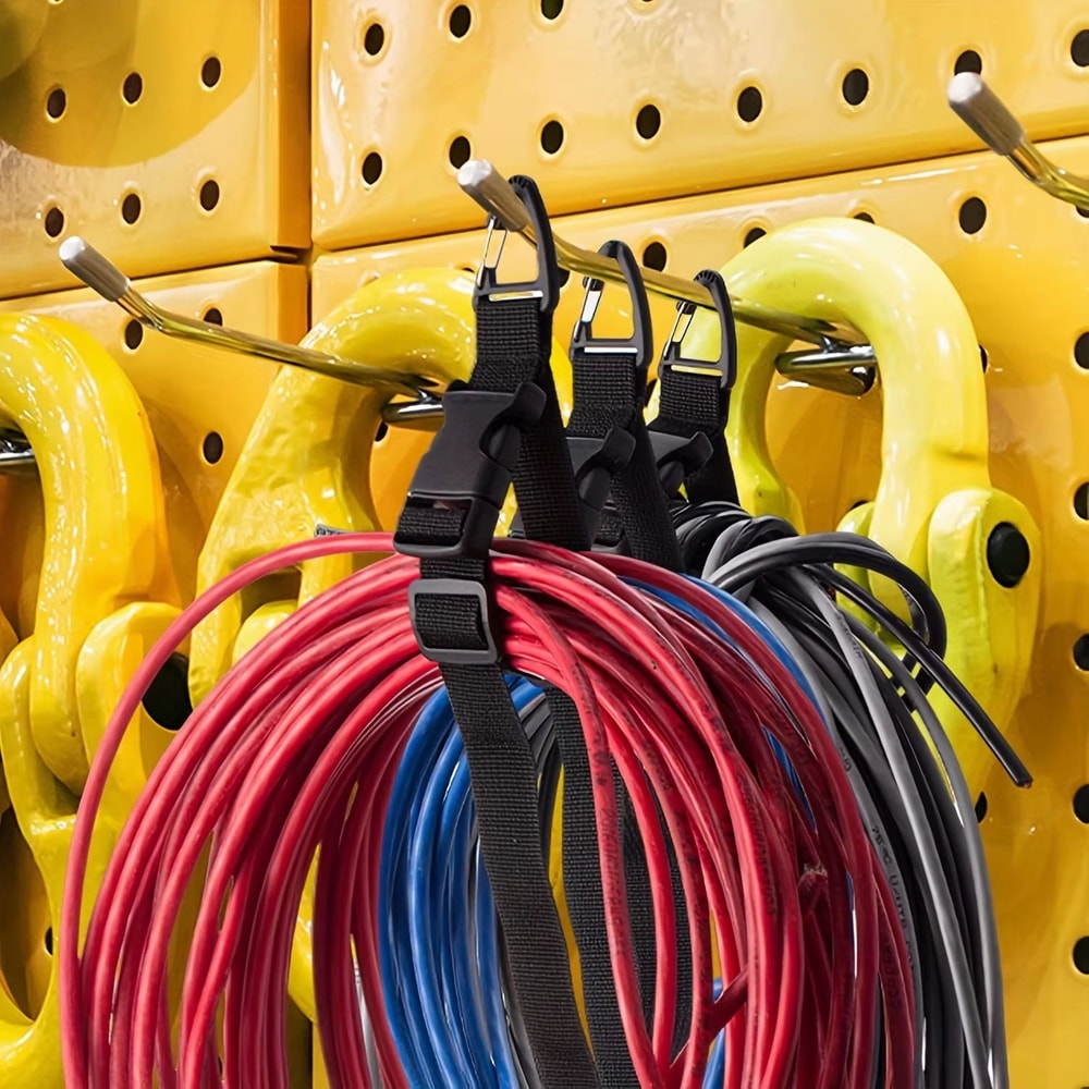 Heavy Duty Adjustable Cord Organizer Strap With 3 Axis Buckle For Garage And Workshop Storage 5
