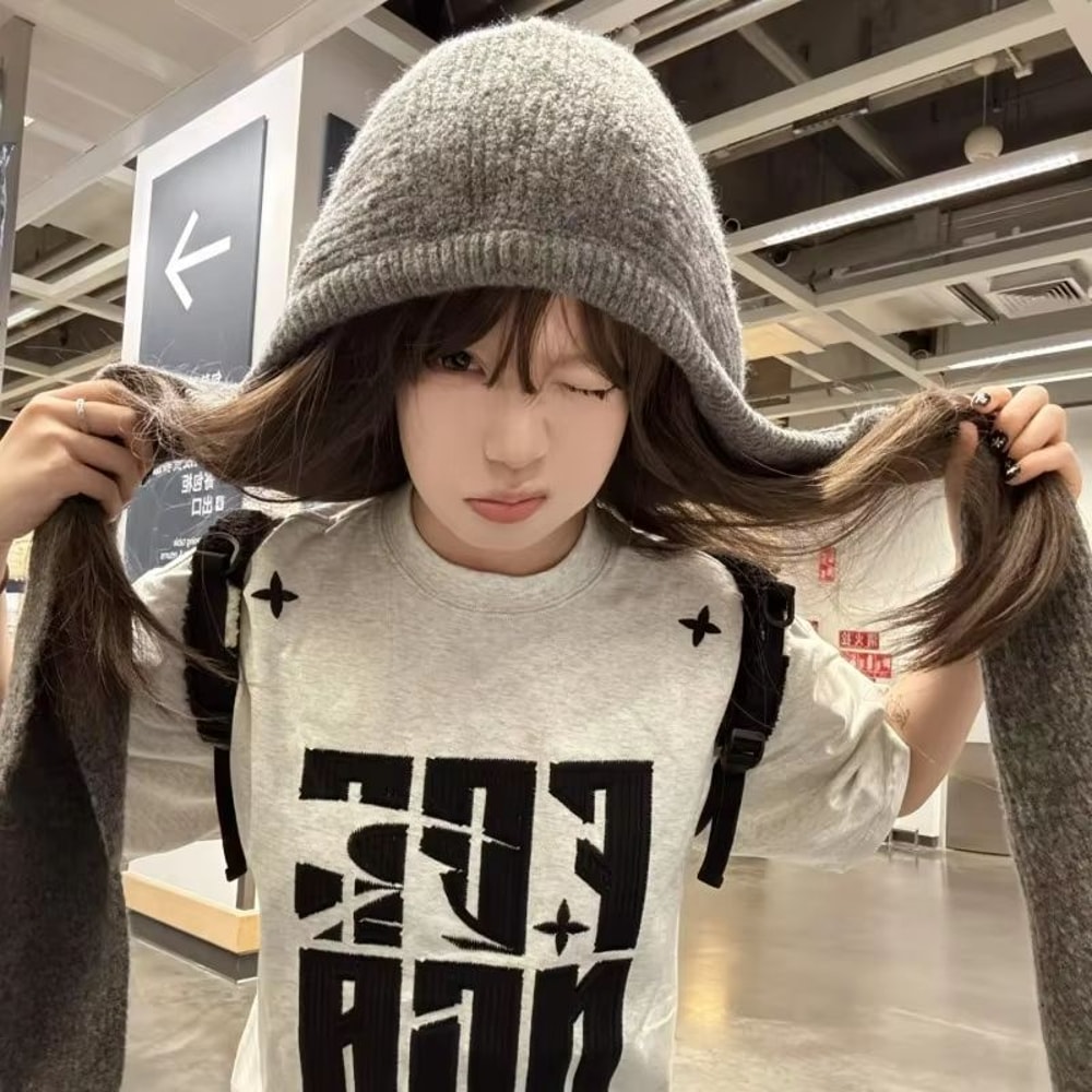 Womens Thick Knit Balaclava Hood With Scarf And Full Neck Protection 4