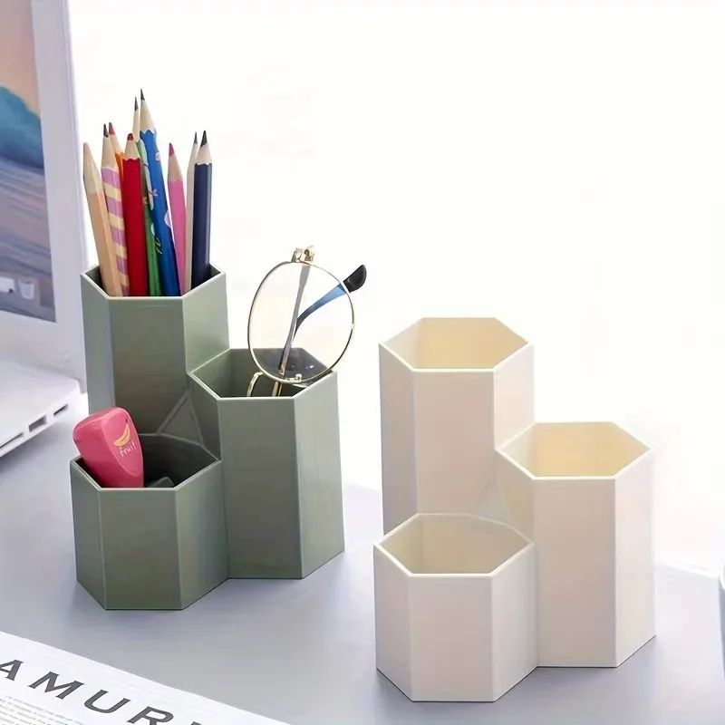 3 Grid Desktop Organizer Pen Holder And Makeup Brush Storage Box 1
