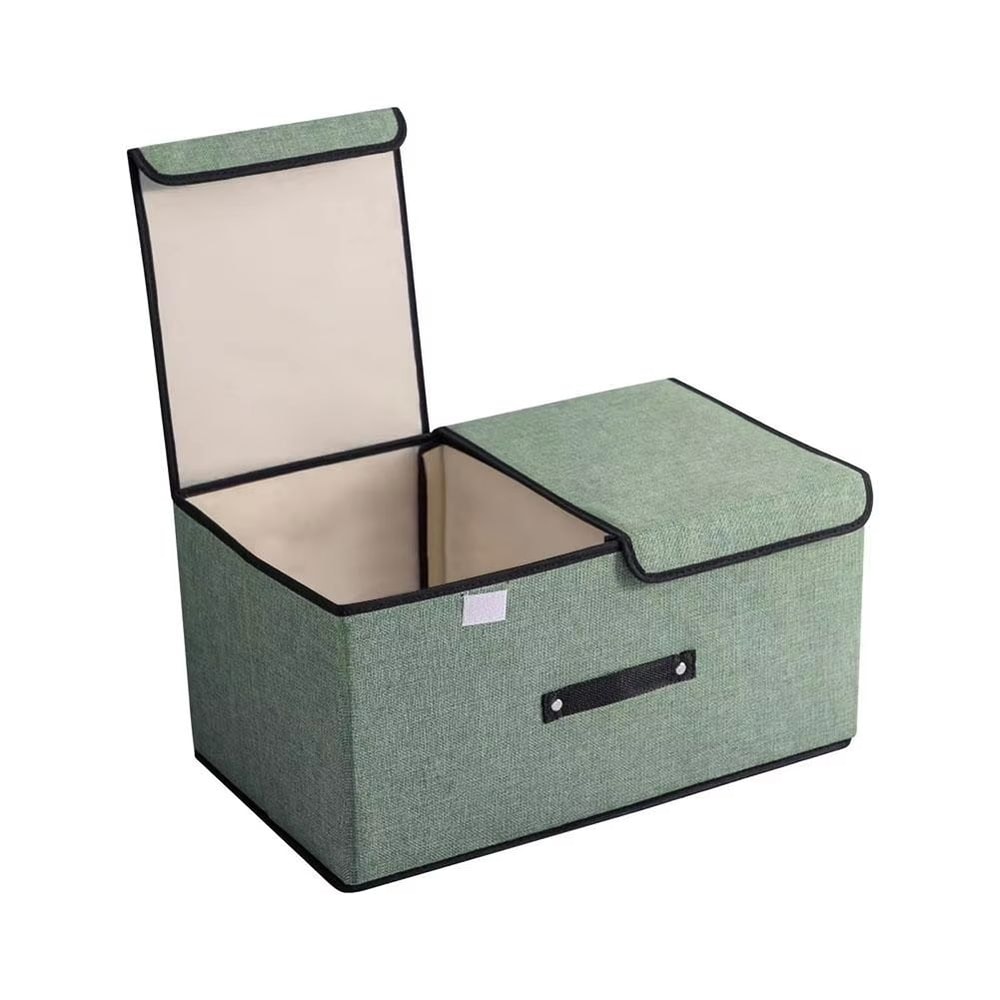 Foldable Non Woven Storage Box With Double Lid For Clothes And Underwear Organization 6