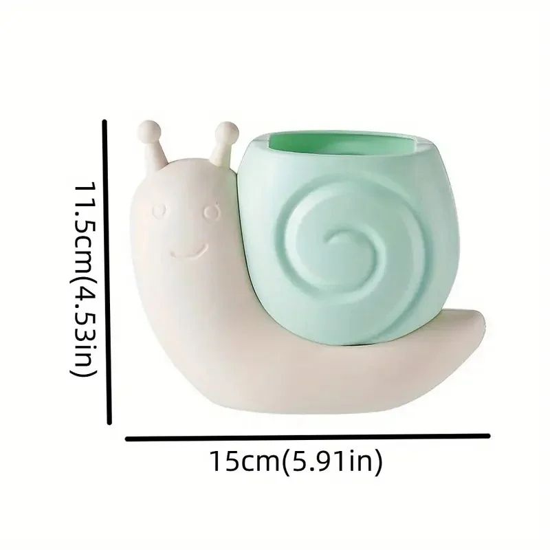 Snail Shape Desk Organizer Pen Holder With Multi Compartment Storage 2