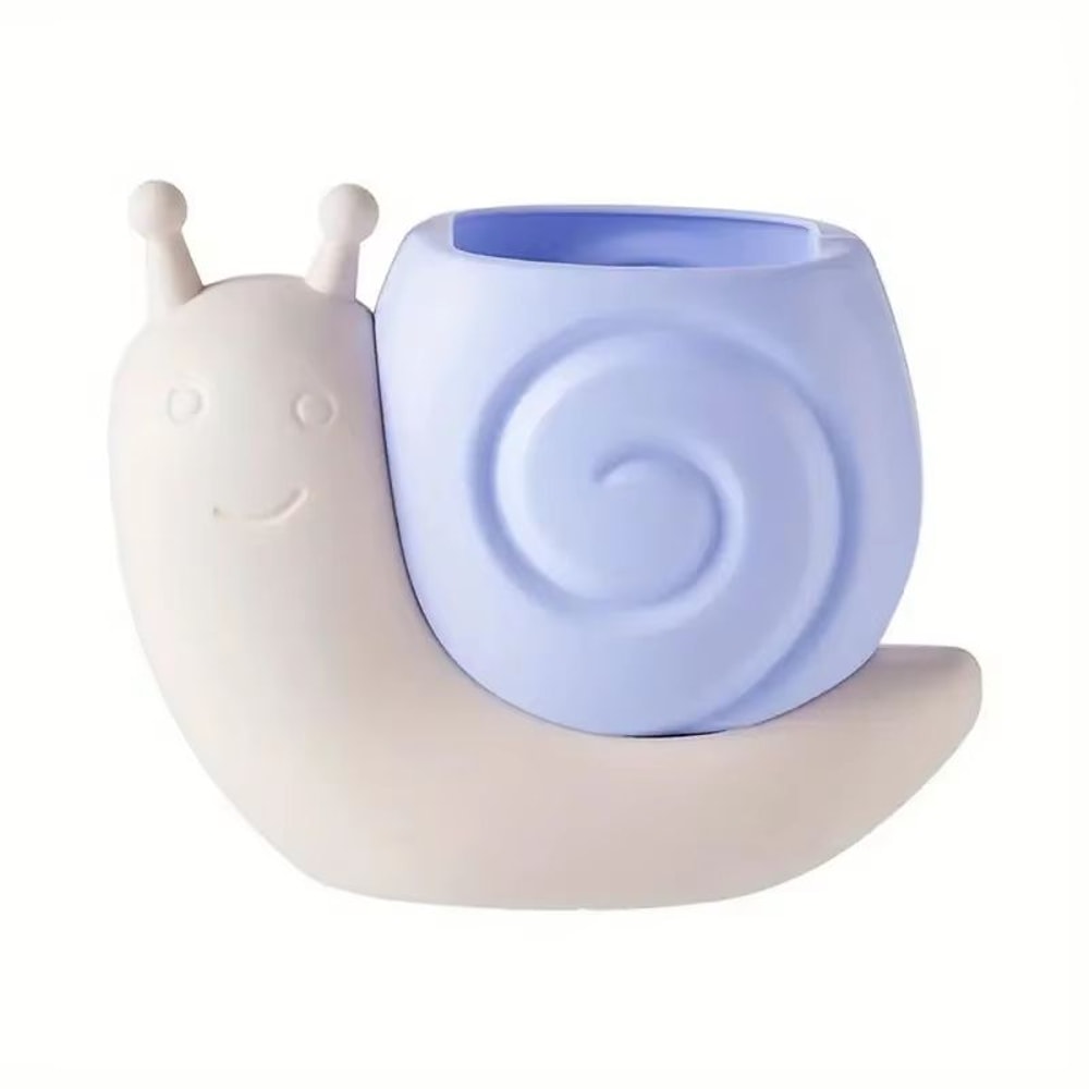 Snail Shape Desk Organizer Pen Holder With Multi Compartment Storage 8