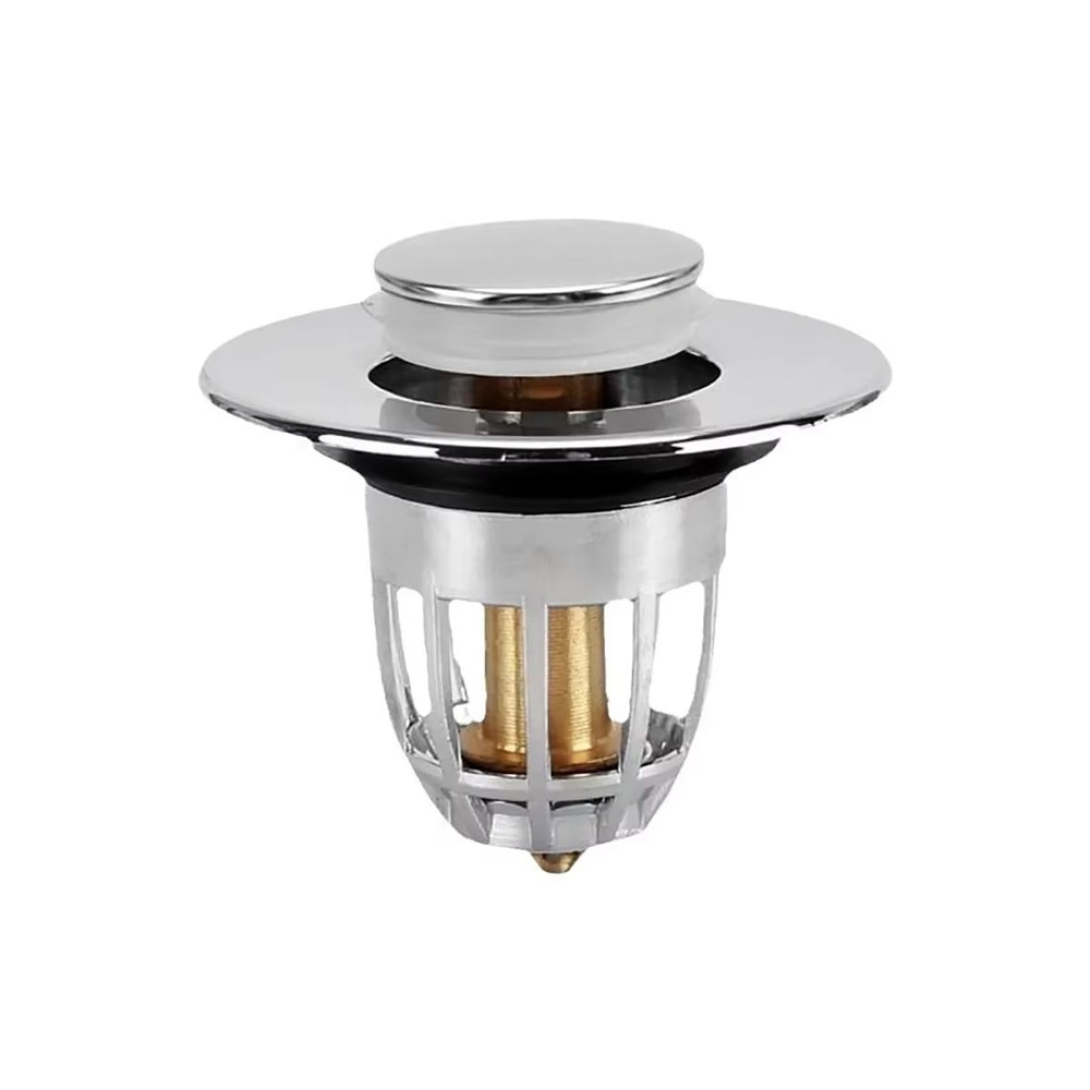 Universal Pop Up Sink Drain Stopper With Hair Catcher Chrome Rebound Filter Plug For Bathroom Basi 6