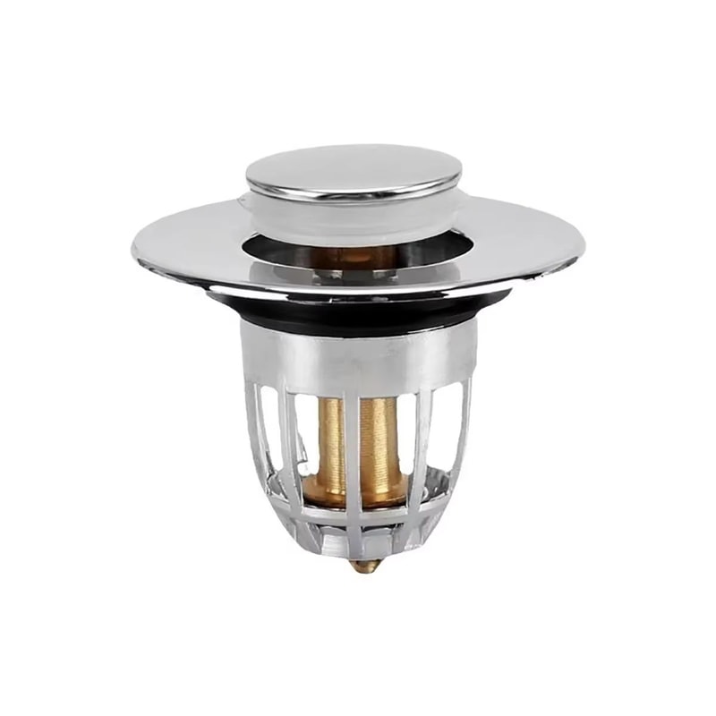 Universal Pop Up Sink Drain Stopper With Hair Catcher Chrome Rebound Filter Plug For Bathroom Basi 6