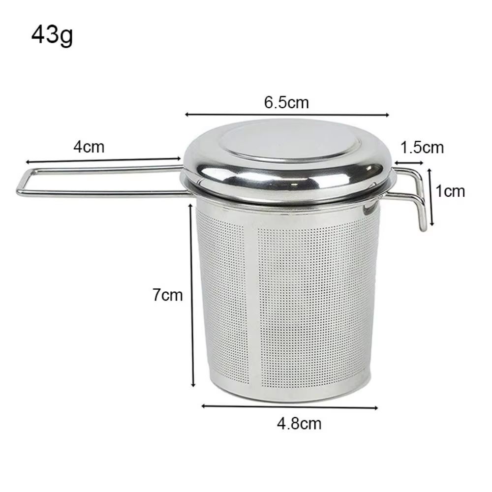 304 Stainless Steel Tea Infuser With Lid And Collapsible Double Handle 4