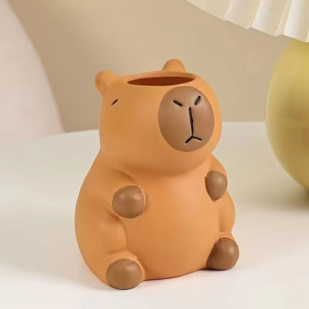 Cute Capybara Desk Organizer Pen Holder And Makeup Brush Storage 6