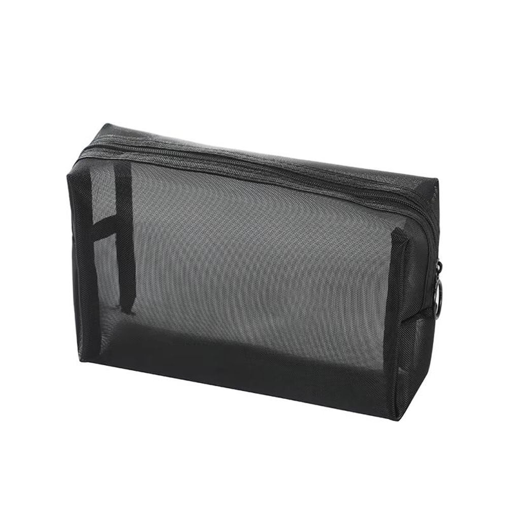 Large Capacity Waterproof Mesh Cosmetic Bag Portable Travel Toiletry Organizer With Zipper 5
