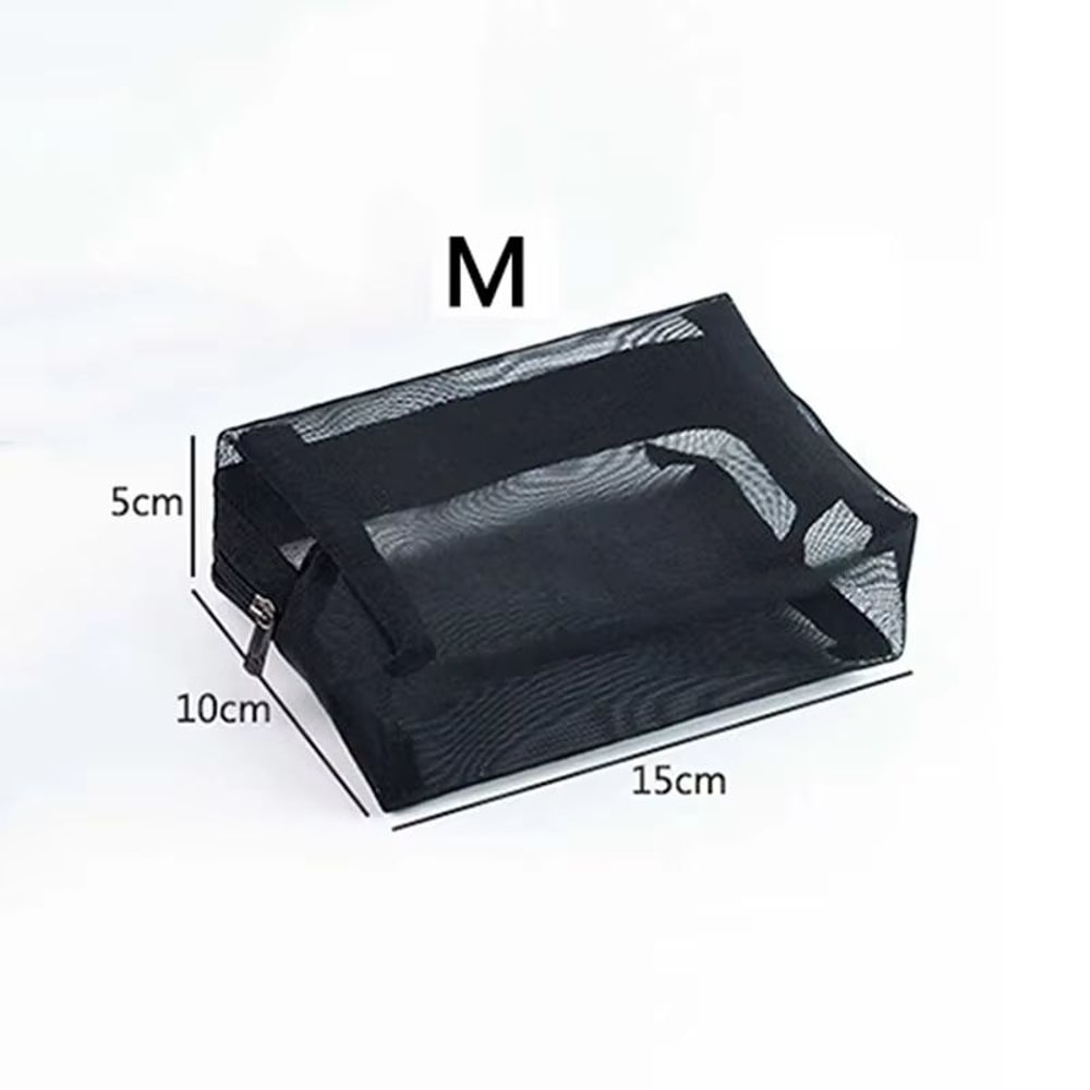 Large Capacity Waterproof Mesh Cosmetic Bag Portable Travel Toiletry Organizer With Zipper 6