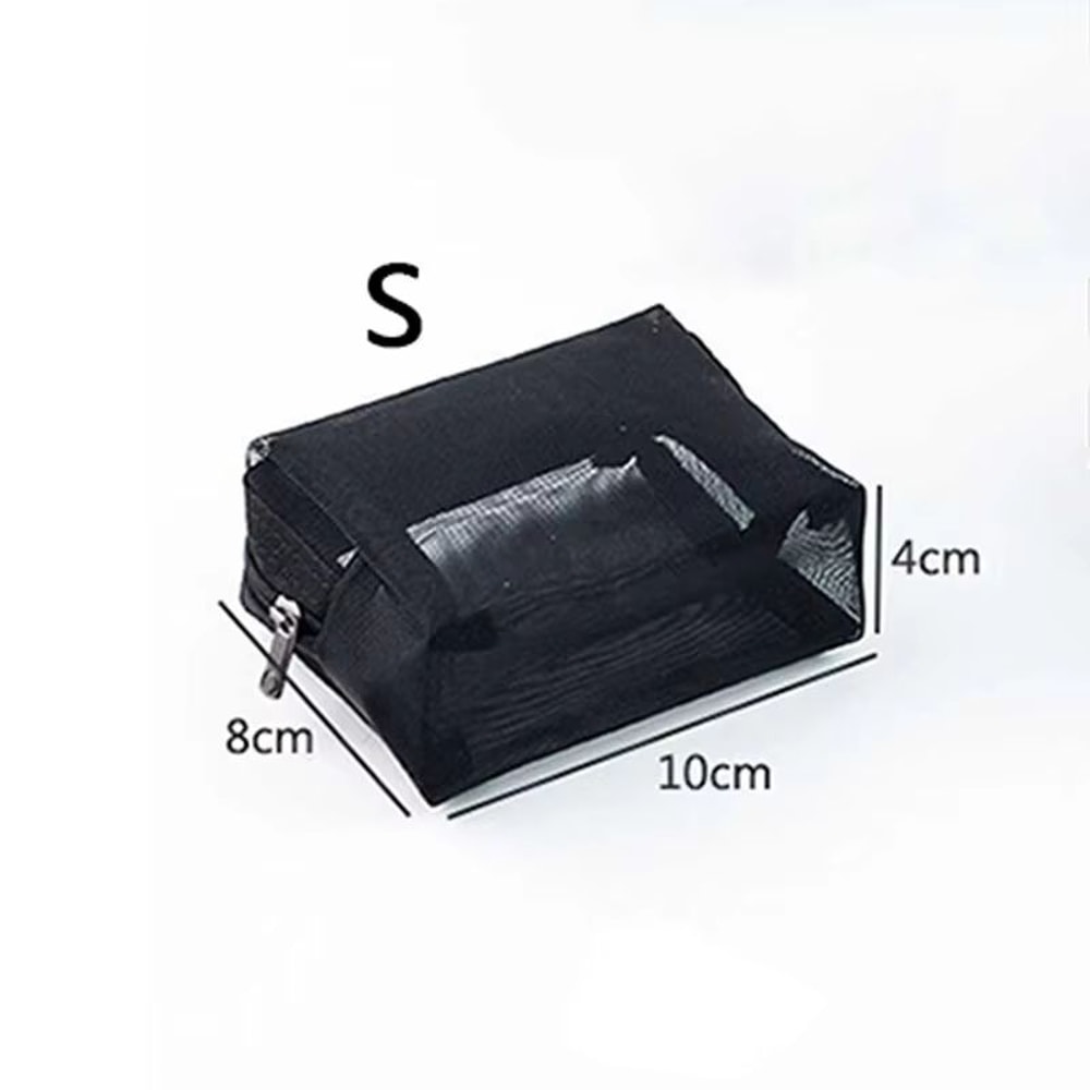 Large Capacity Waterproof Mesh Cosmetic Bag Portable Travel Toiletry Organizer With Zipper 8