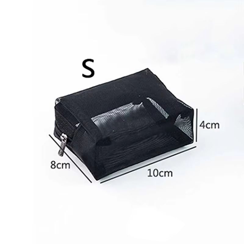 Large Capacity Waterproof Mesh Cosmetic Bag Portable Travel Toiletry Organizer With Zipper 8