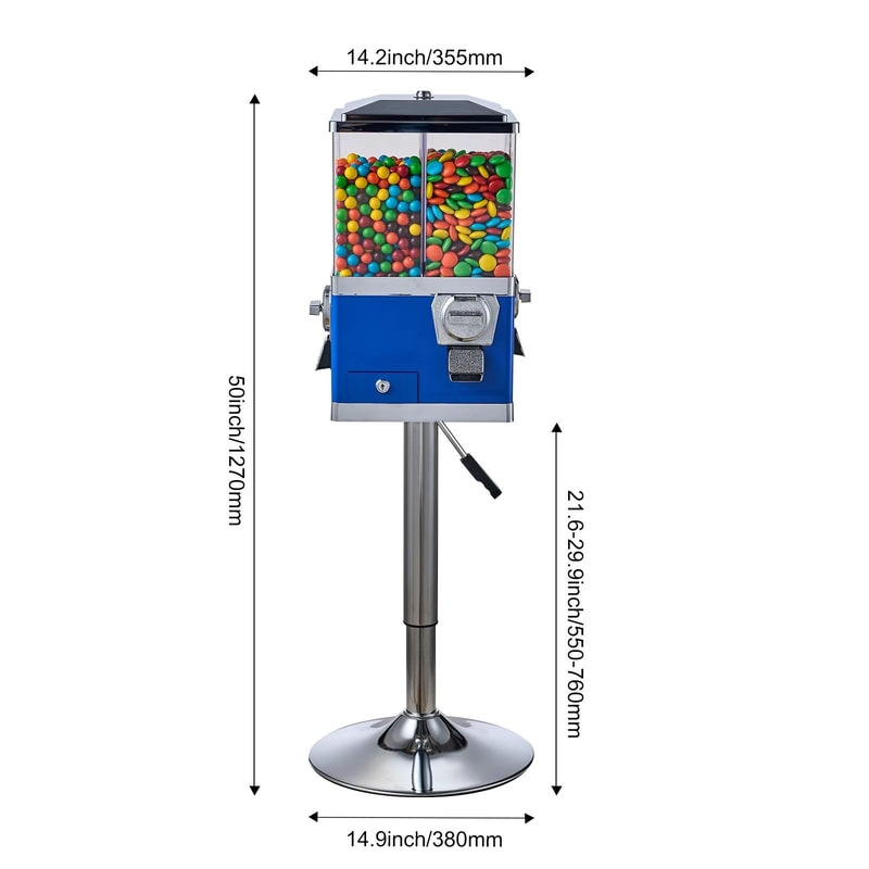 VEVOR 4 Compartment Coin Operated Candy Vending Machine With Stand 6