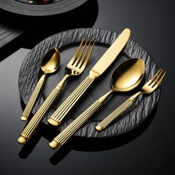 5 piece heavy duty stainless steel cutlery set with steak knife