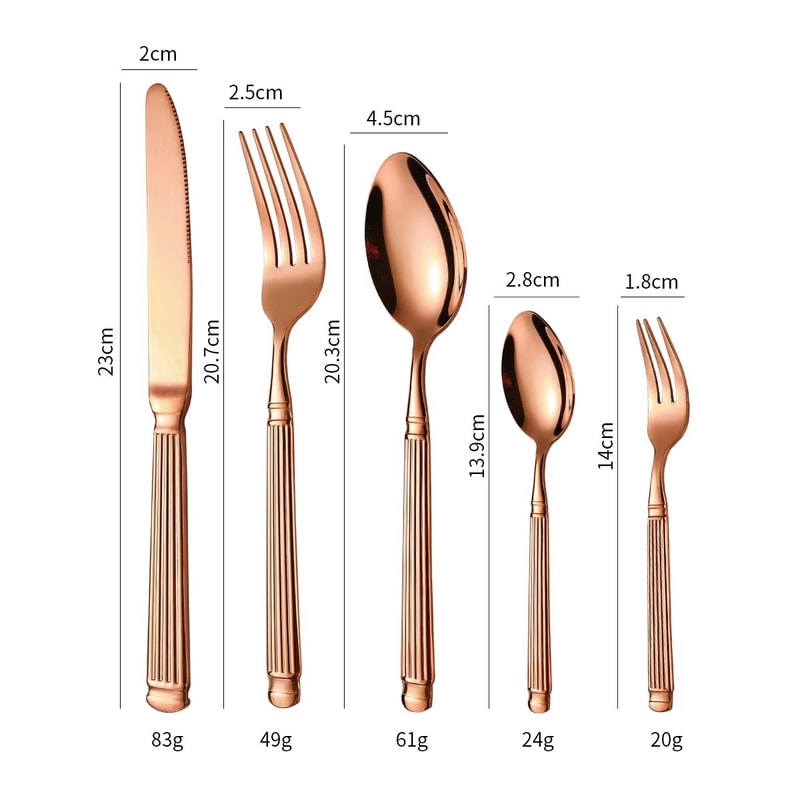 5 Piece Heavy Duty Stainless Steel Cutlery Set With Steak Knife 8