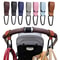 Adjustable Leather Stroller Hooks Set Universal Diaper Bag Holder For Pram Cart Travel 2pcs 0