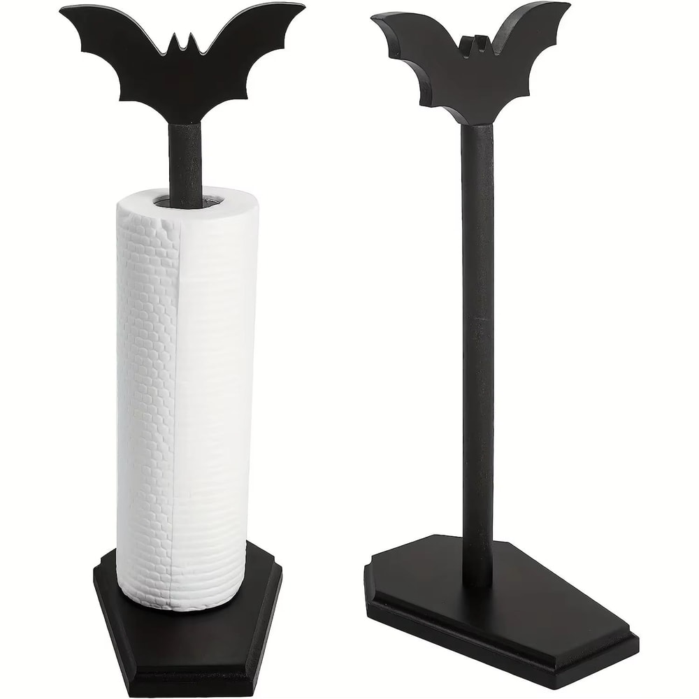Gothic Bat Paper Towel Holder Stand Halloween Kitchen Bathroom Decor With Spooky Design 0
