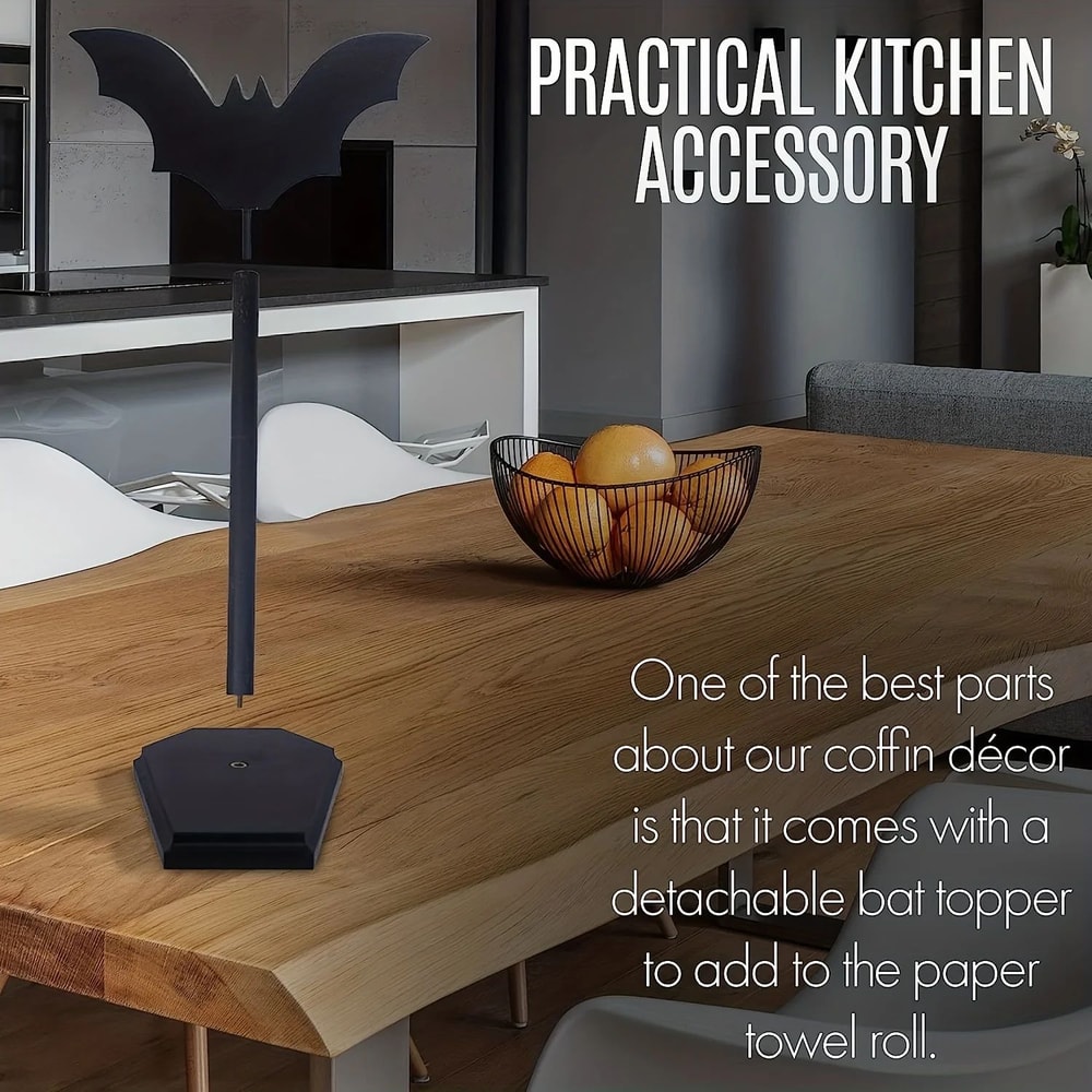 Gothic Bat Paper Towel Holder Stand Halloween Kitchen Bathroom Decor With Spooky Design 5