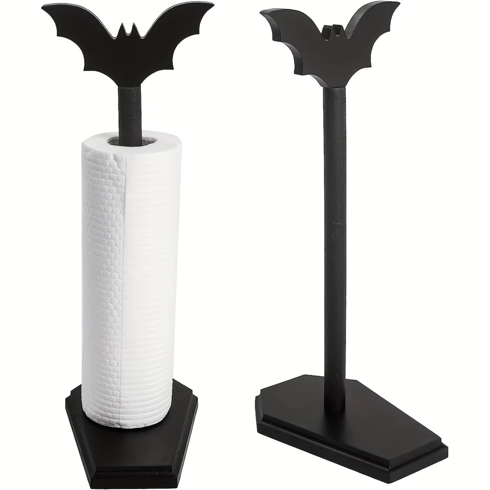 Gothic Bat Paper Towel Holder Stand Halloween Kitchen Bathroom Decor With Spooky Design 6