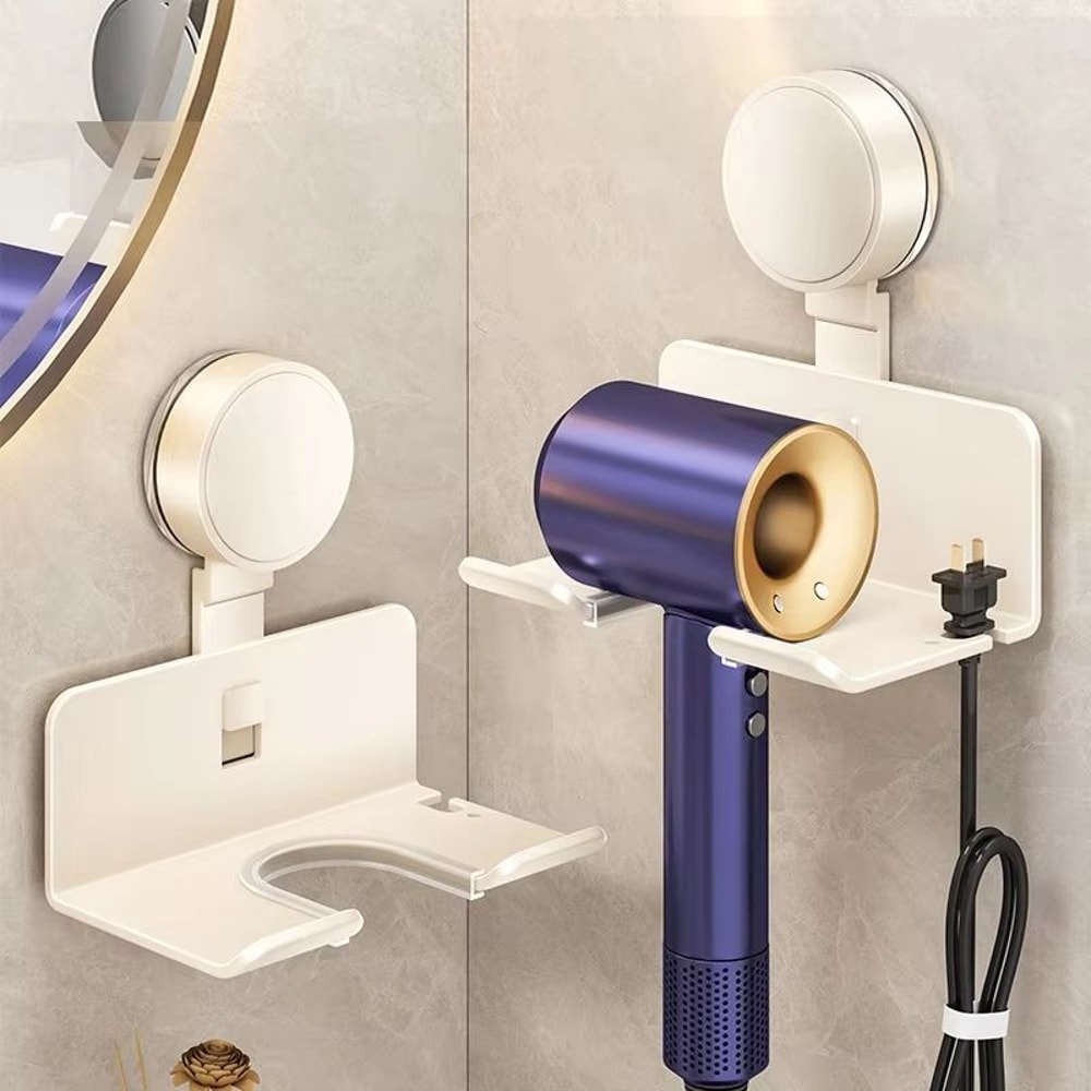 Suction Cup Hair Dryer Holder Wall Mount Adjustable No Drill Rack For Dyson Universal Hair Dryers 9