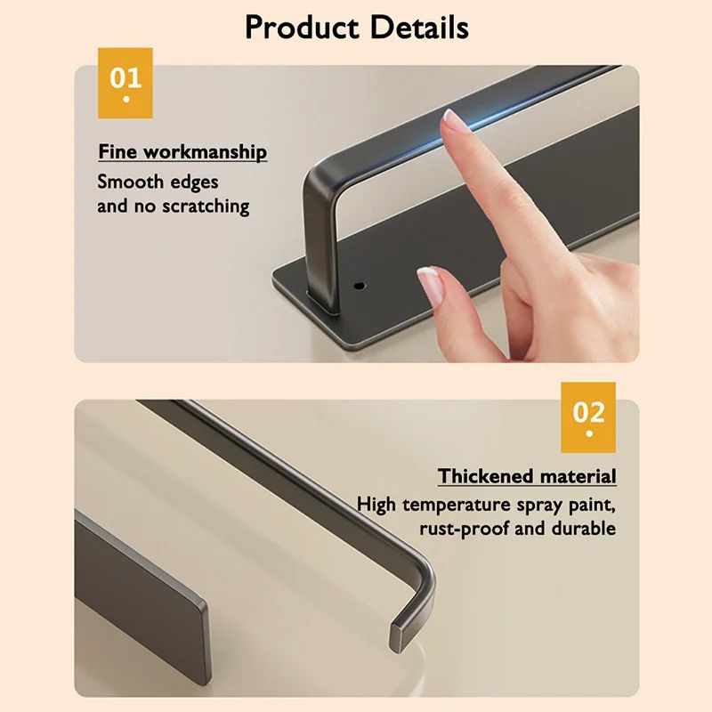 Self Adhesive Kitchen Paper Towel Holder No Drill Wall Mounted Rack 4