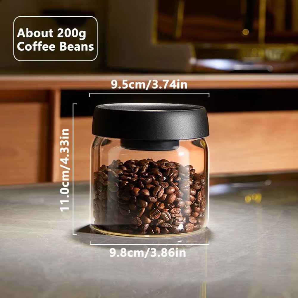 Glass Vacuum Coffee Bean Storage Jar With Airtight Seal And Freshness Lock Lid 7