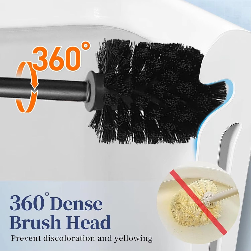 Stainless Steel Toilet Brush And Holder Set With Long Handle And Hygienic Storage 4