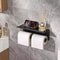 Stainless Steel Double Toilet Paper Holder With Shelf And WallMount Storage 0