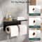 Stainless Steel Double Toilet Paper Holder With Shelf And WallMount Storage 1
