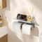 Stainless Steel Double Toilet Paper Holder With Shelf And WallMount Storage 7
