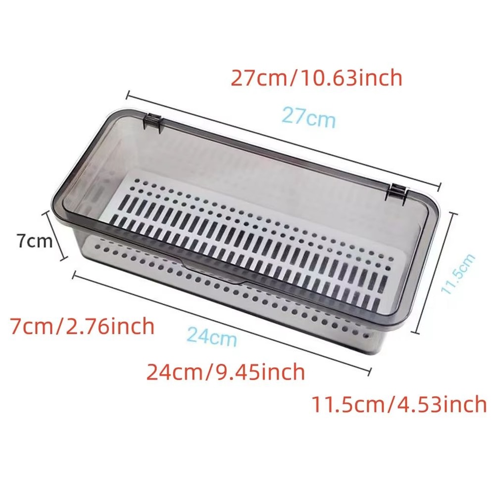 Dustproof Chopsticks And Spoon Storage Box With Drain And Lid Organizer 5