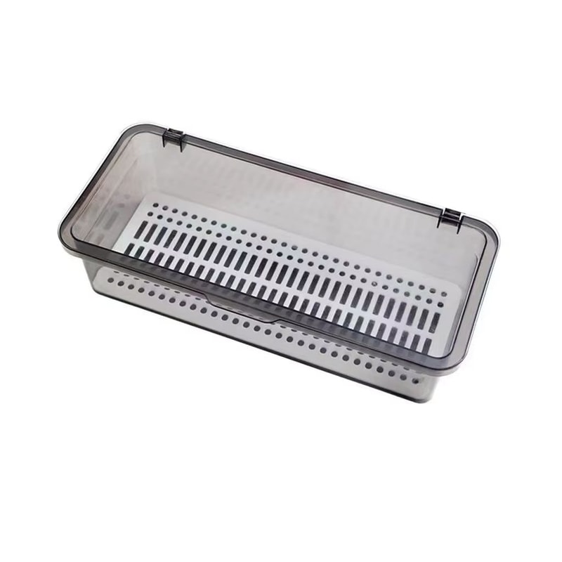 Dustproof Chopsticks And Spoon Storage Box With Drain And Lid Organizer 7